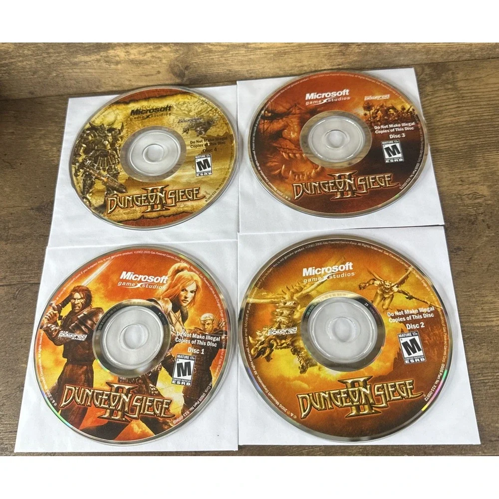 Dungeon Siege II (PC CD-ROM, 2005) 4 Discs with Case Manual Code Game Tested
